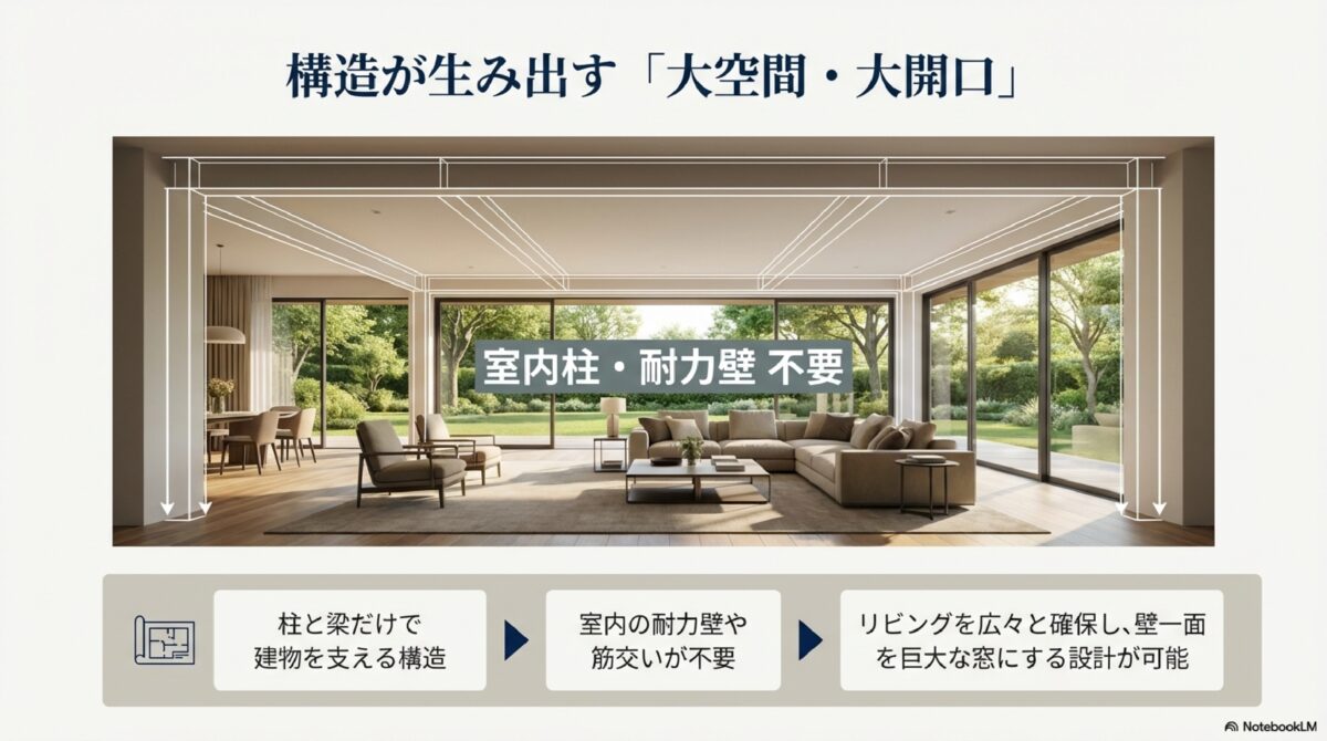 構造が生み出す「大空間・大開口」