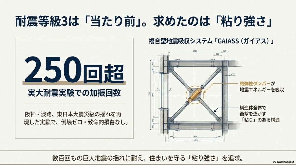耐震等級3は「当たり前」。求めたのは「粘り強さ」