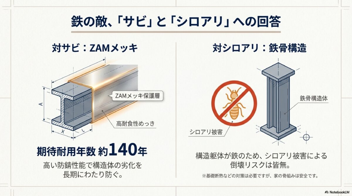 鉄の敵、「サビ」と「シロアリ」への回答