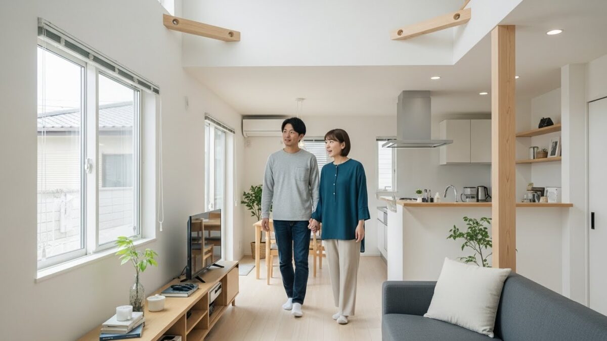 平屋のような開放感を出す2階建ての配置の工夫