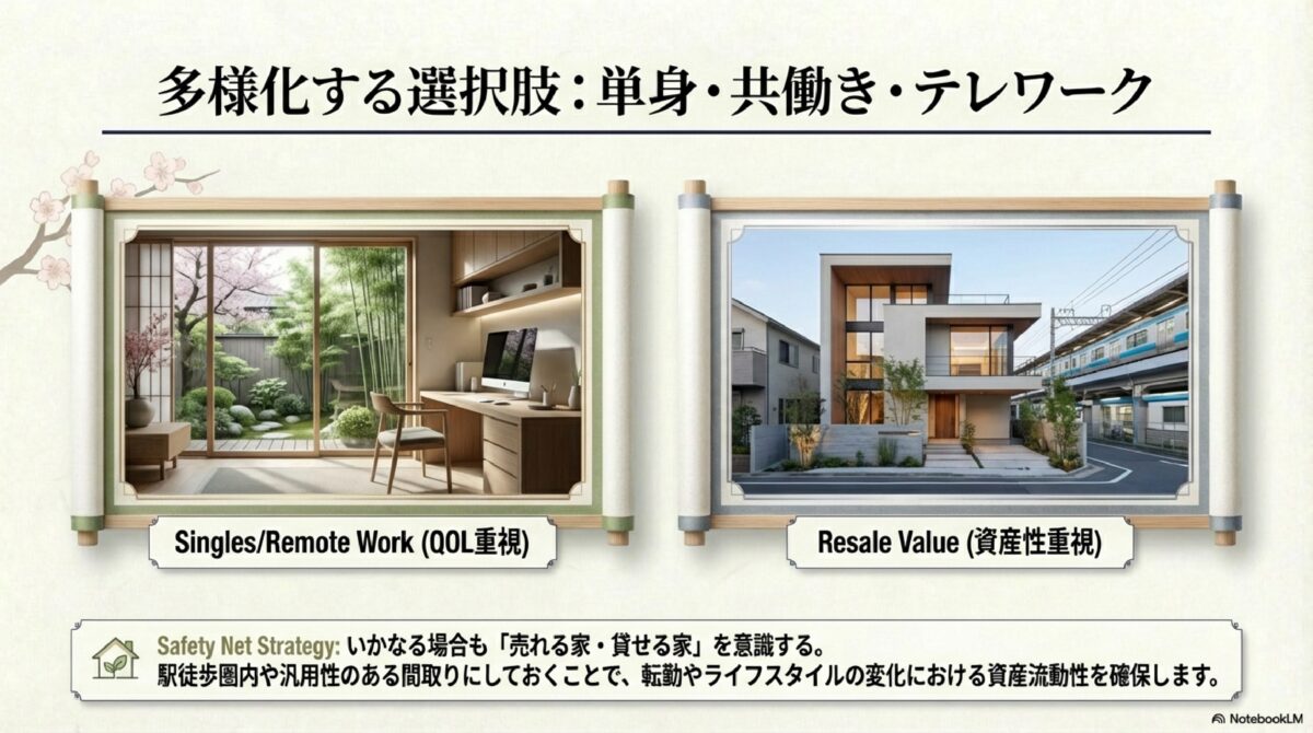 多様化する選択:単身・共働き・テレワーク