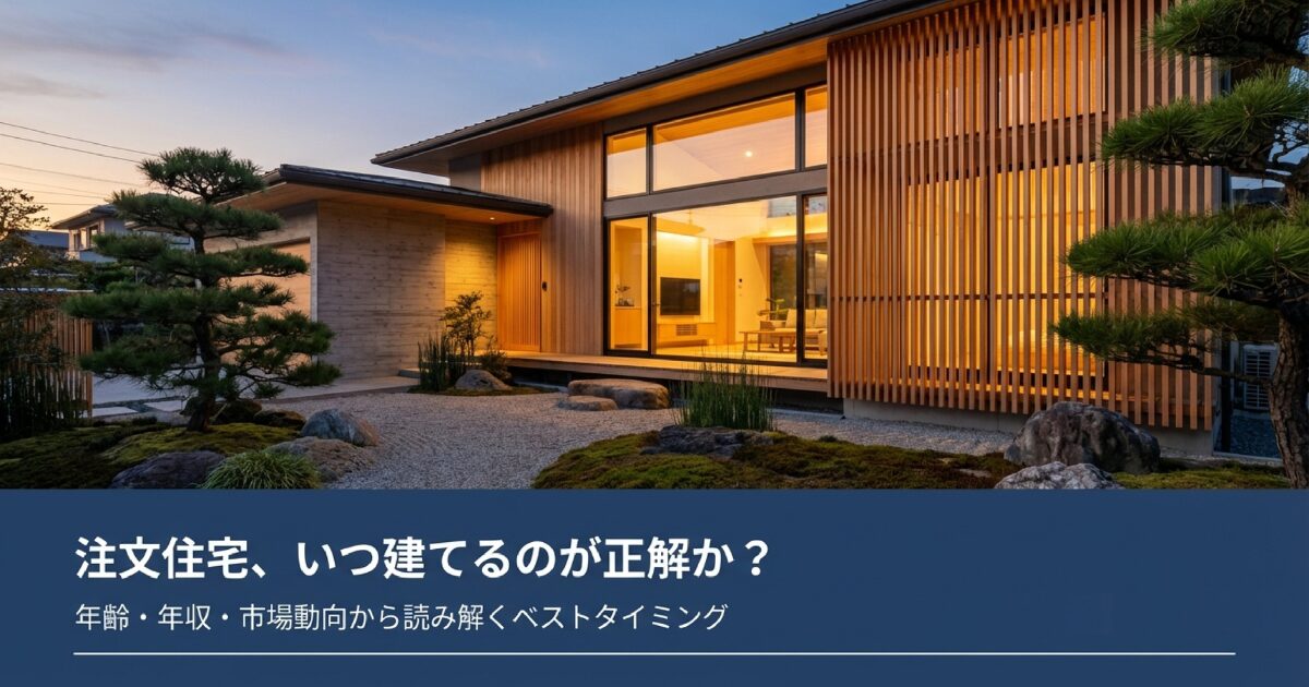 注文住宅を建てるタイミングを見極めるポイント